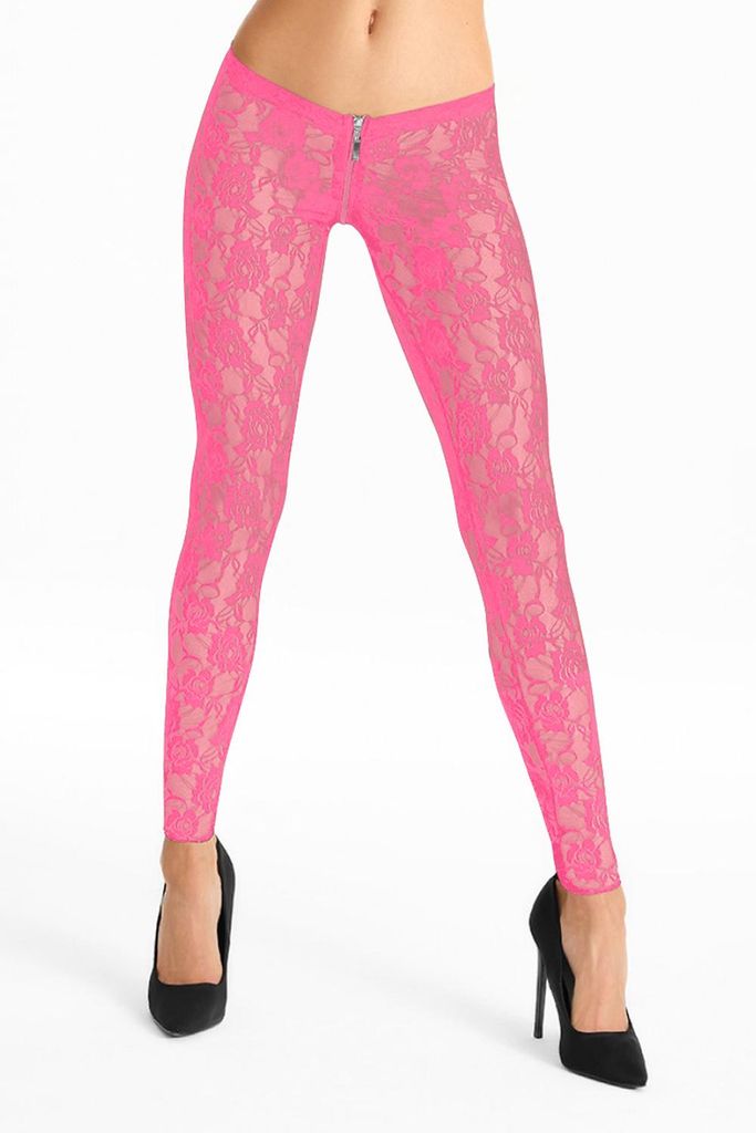 7Heaven - pinke Spitzen Leggings LG008 - L