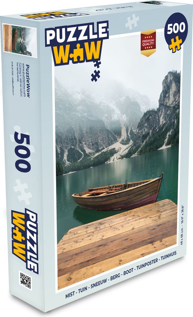 MuchoWow Puzzle 500 Teile Nebel - Schnee - Berg - Boot - Denken - Spiel - Toy