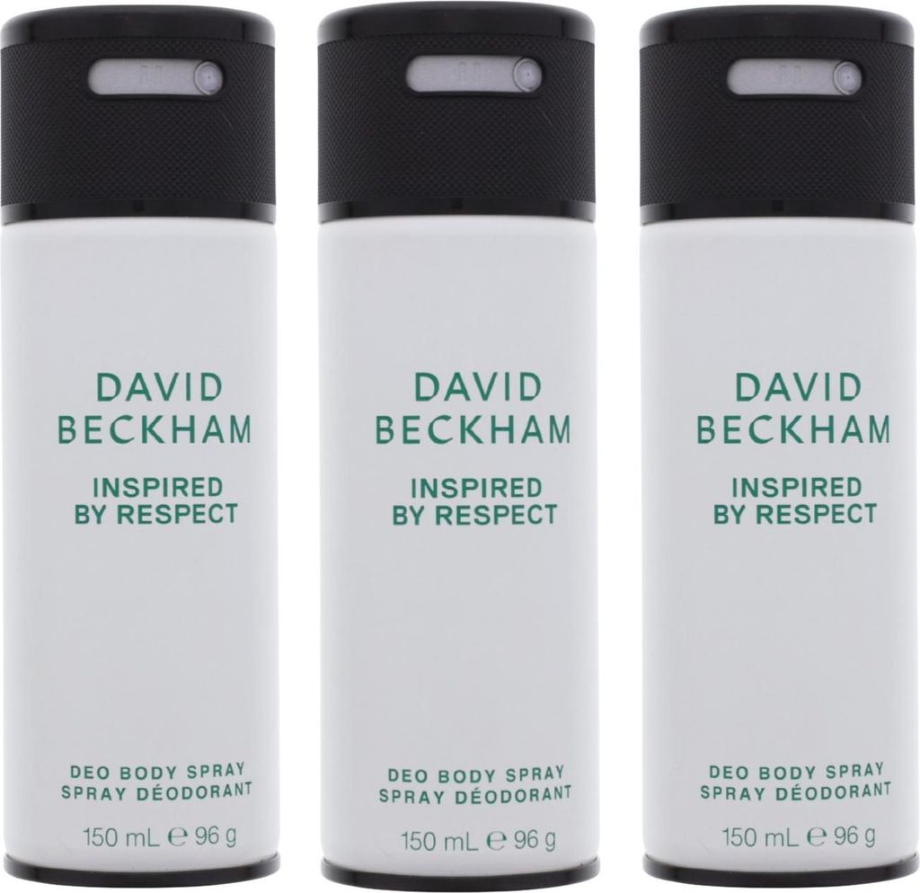 3 x David Beckham Inspired by Respect Deo Deospray Deodorant je 150ml