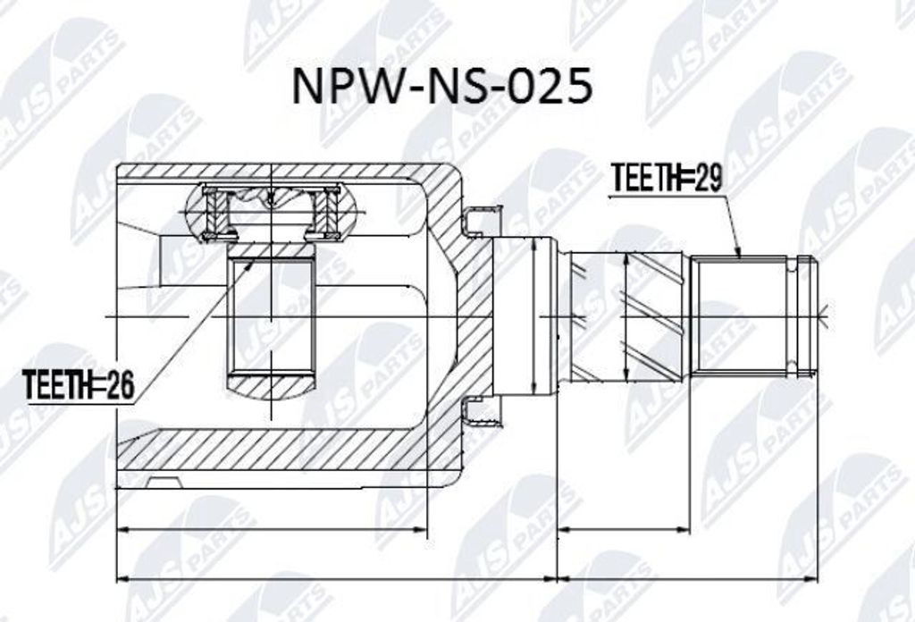 NTY Gelenksatz Antriebswelle Vorne Links für NISSAN X-TRAIL (T30) NPW-NS-025