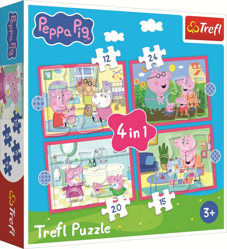 4-in-1 Puzzle (12, 15, 20, 24) - Peppa liebt Abenteuer - Produktbild 