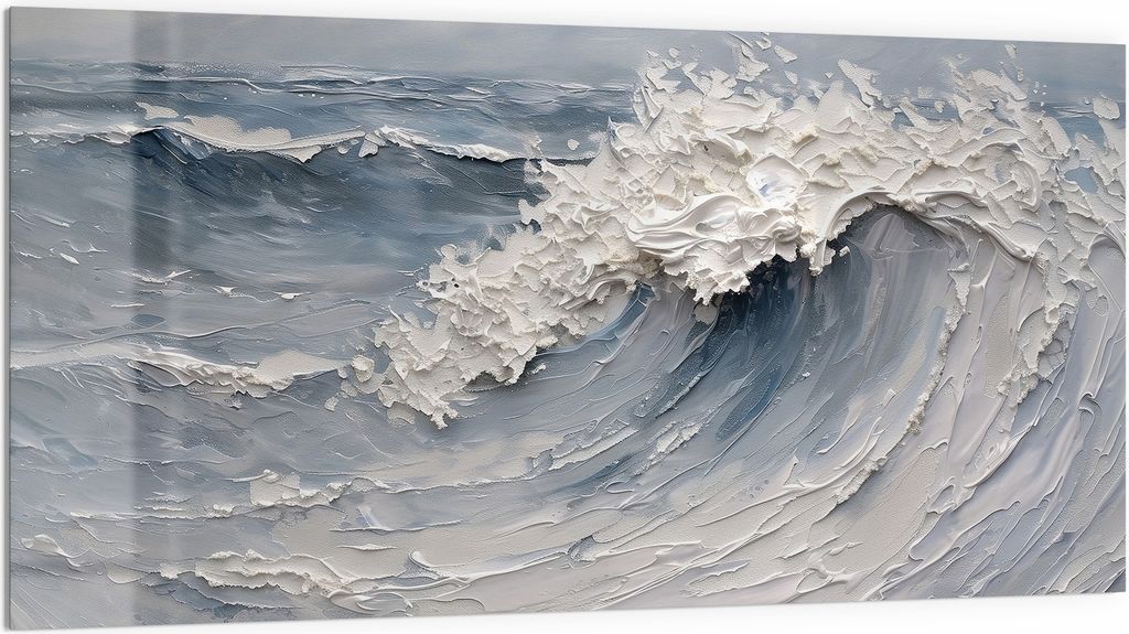 DEQORI Küchenrückwand Glas 100x50 cm 'Sturm der Stille' Spritzschutz Bad Rückwand Küche