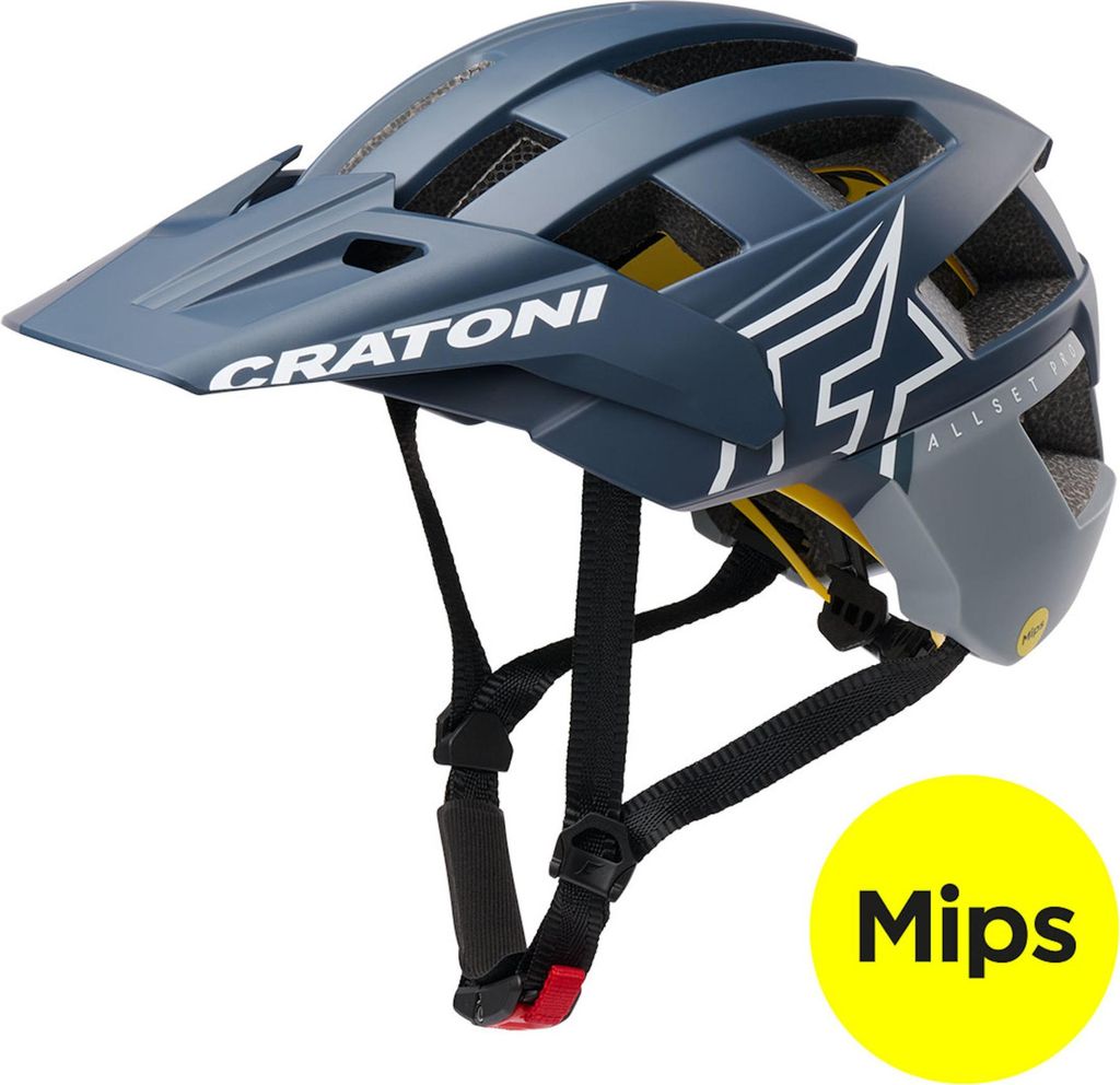Cratoni Fahrradhelm AllSet Pro MIPS steel/blue matt, Gr. S/M (54-58cm)
