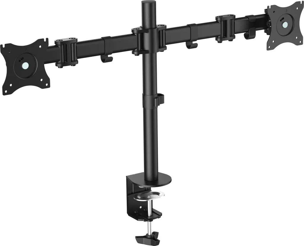 Support de bureau pour 2 moniteurs PC avec bras pivotants Equip Life Noir - 2