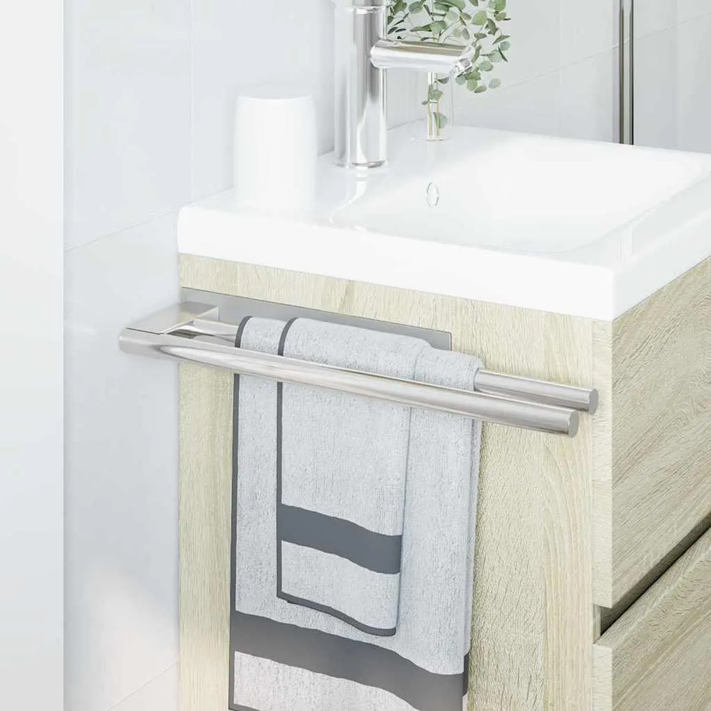 Intirilife portasciugamani in acciaio inox spazzolato - lunghezza 30 cm e diametro asta 19 mm per foratura - portasciugamani porta asciugamani bagno sauna cucina, montaggio a parete