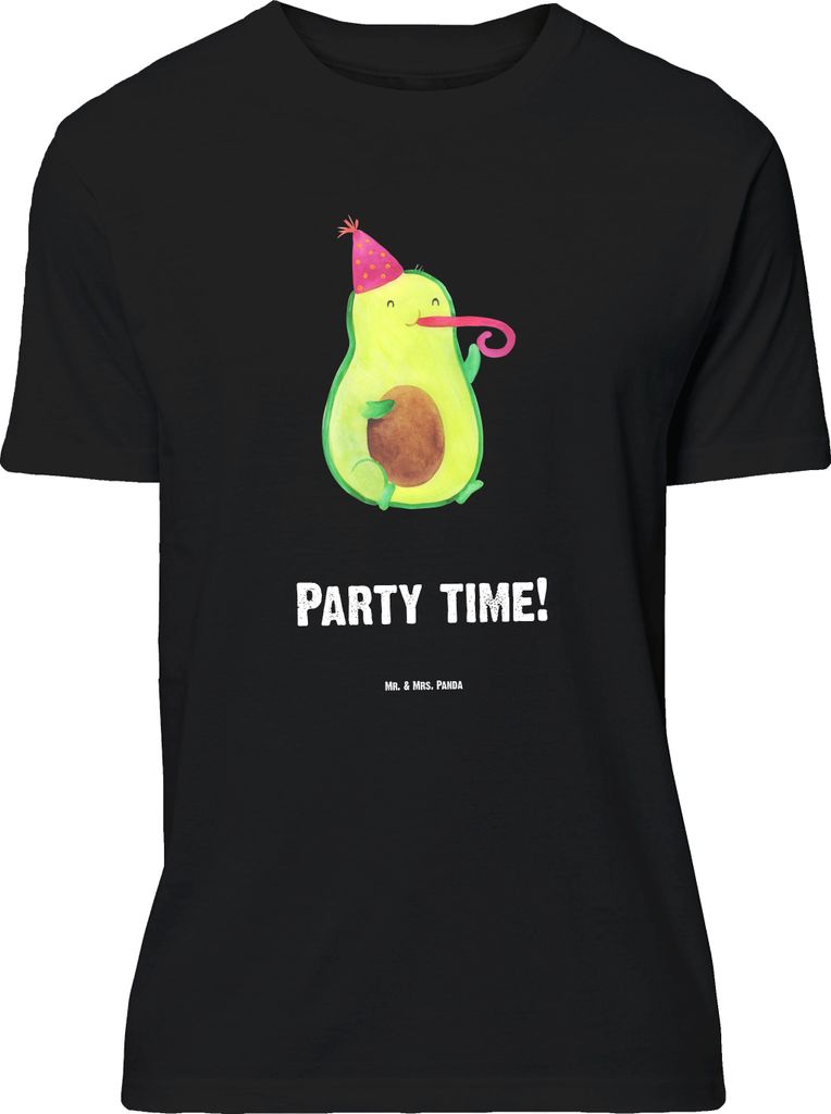 Mr. & Mrs. Panda Größe XL T-Shirt Avocado Party Zeit - Schwarz - Geschenk, Shirt, Geburtstag, mit Spruch, Happy Birthday, Genießen, Glücklich, ...