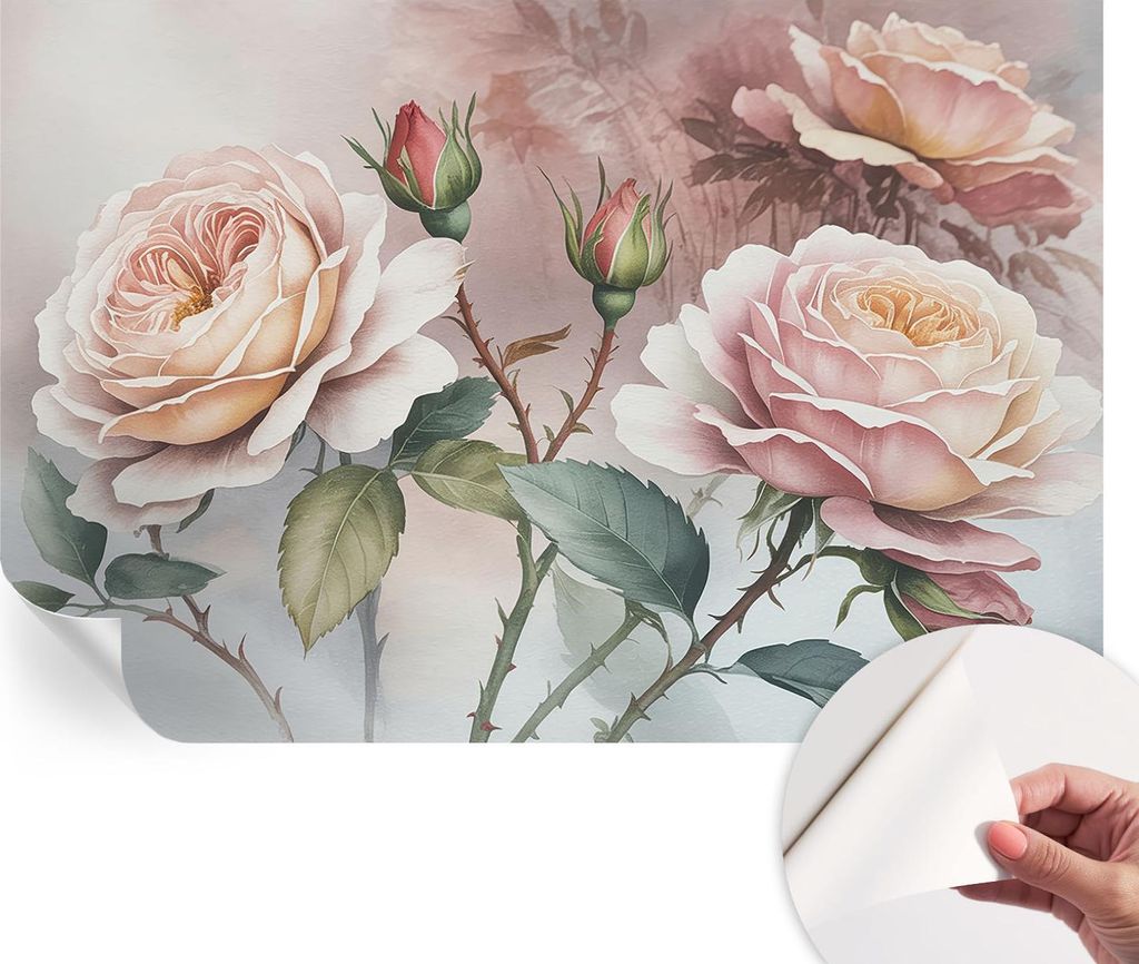 Selbstklebende Wandtapete - Dekorative Tapete für Wohnzimmer - Klebefolie für Wandbilder - Tapetenfolie für Wanddekoration - 104x70 cm - Pastell...