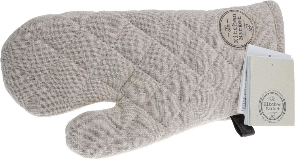Ofenhandschuh aus Baumwolle, beige, 32 cm Produktbild 