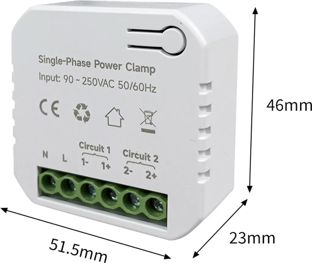 Compteur Électrique Connecté WiFi 80A Monophasé pour Tableau Électrique