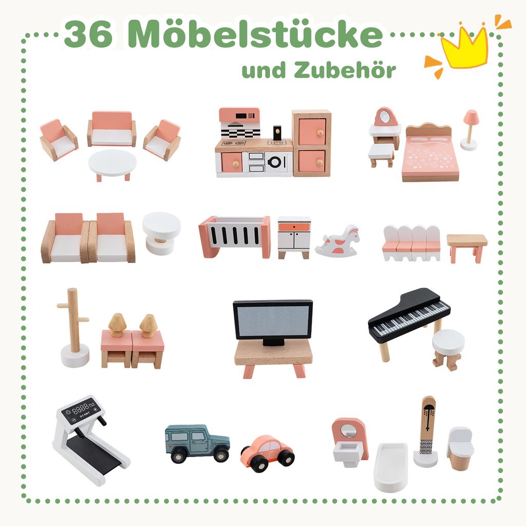 Melody Jane Puppenhaus-Zubehör – Grünes Mosaik-Tee-Set Im Maßstab 1:12, Detailverliebt & Keramikartig