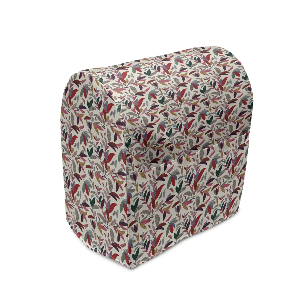 ABAKUHAUS Copertura per frullatore a immersione, foglie moderne vorticose, custodia per utensili da cucina con tasche, 36 x 39 x 24 cm, multicolore