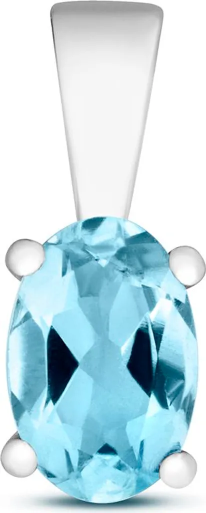 Pendentif Femme Or Blanc 375/1000 Aquamarine 11x4mm TRS36880 Chic