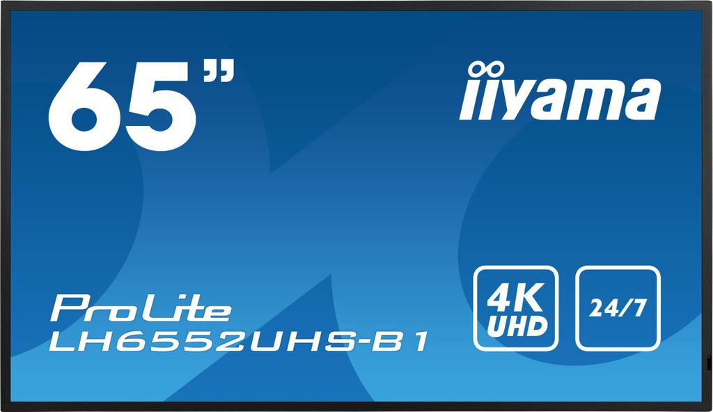 iiyama LH6552UHS-B1 Signage-Display Digital Beschilderung Flachbildschirm 163,8 cm (64.5 Zoll) IPS 500 cd/m² 4K Ultra HD Schwarz Eingebauter Proze...
