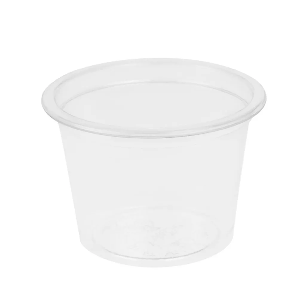 Mini pots Vegware compostables 28 ml pour vente à emporter et snacks