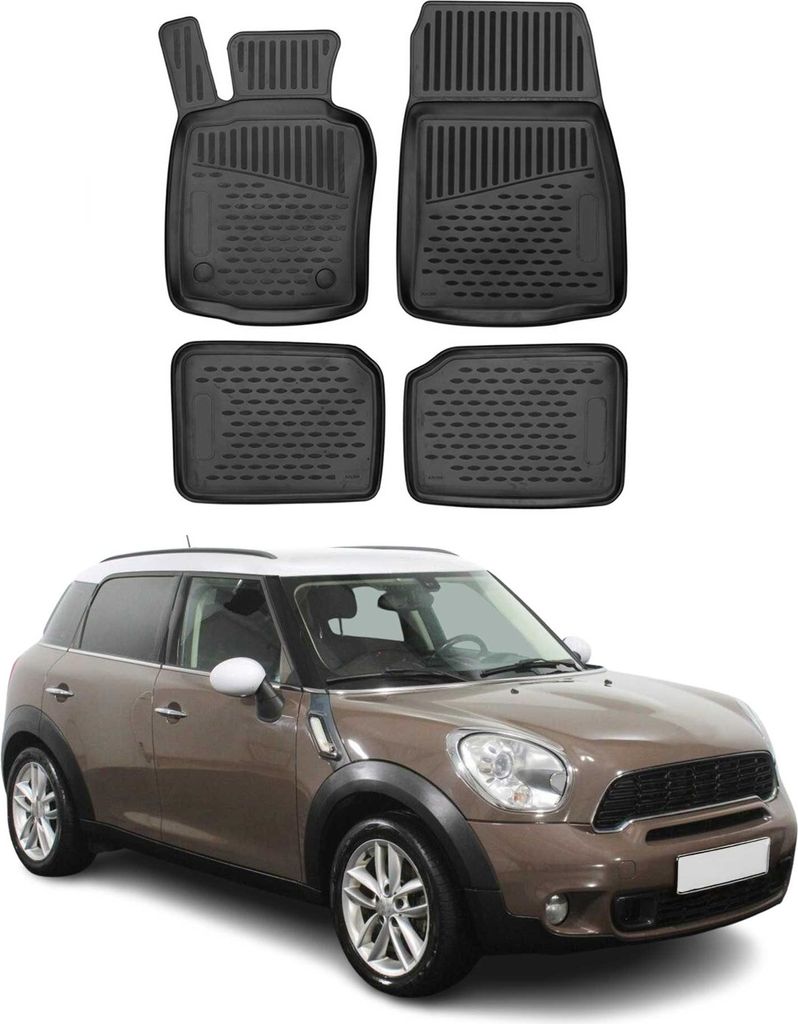 2010-2016 Mini Countryman R60 Tappetini TPE Nero 4 pz Immagine del prodotto 