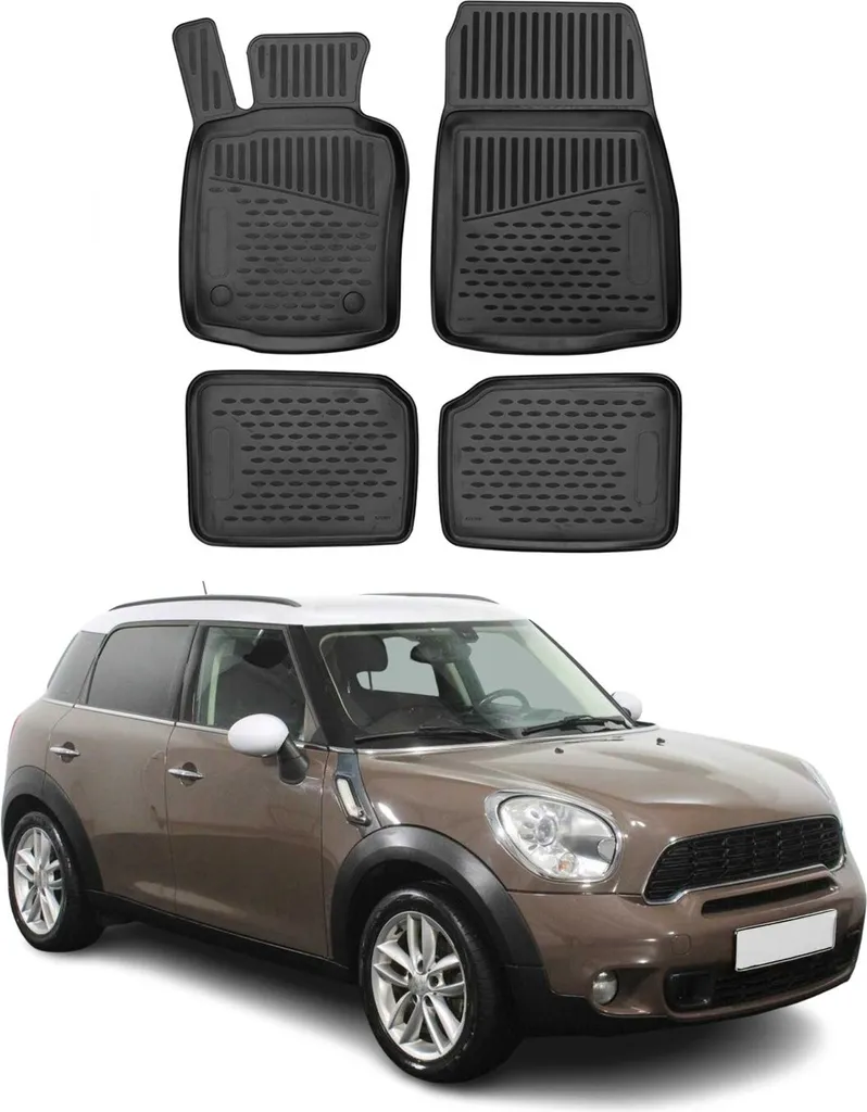 Set Tappetini 3D TPE Mini Countryman R60 2010-2016 Su Misura Nero