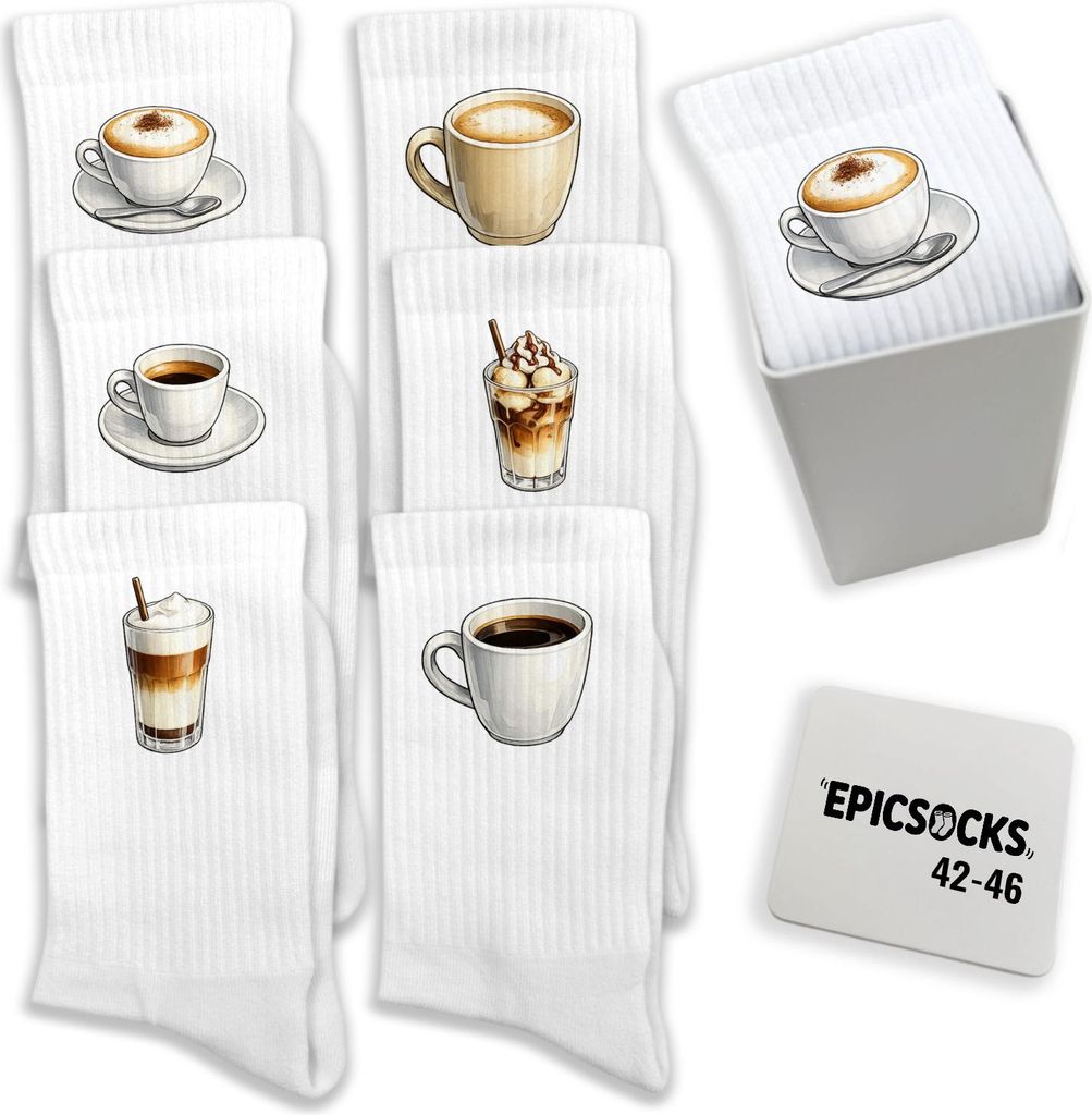 epicsocks Kaffeegenuss Socken in 42-46 im Produktbild 