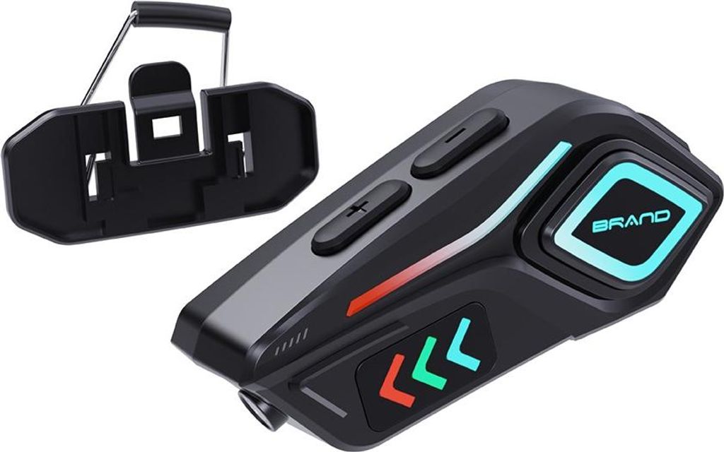 INF Helm Bluetooth Headset 2-in-1 Mikrofon, Lange Akkulaufzeit, Schwarz