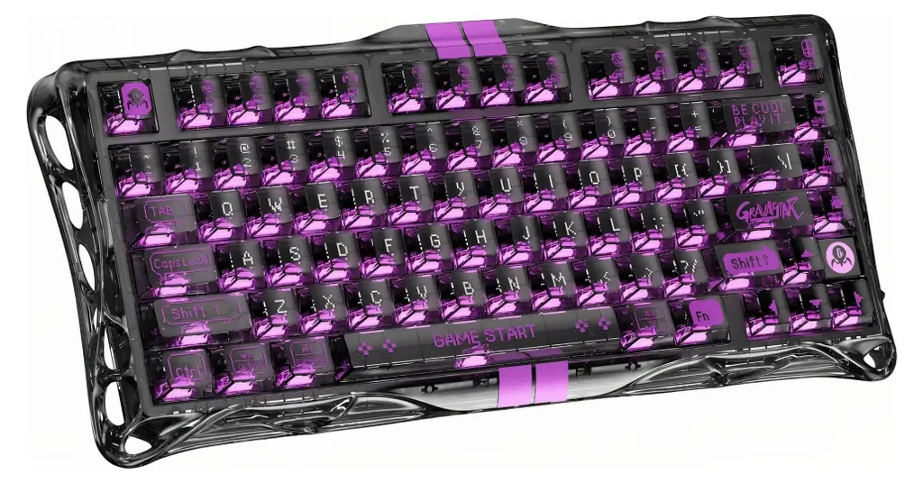 Clavier Gamer Mécanique Magnétique Mercury V75 Lite Transparent Style US