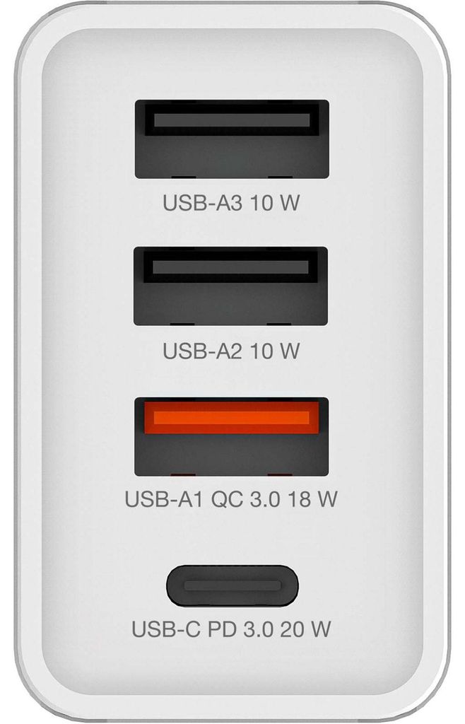 Verbatim USB Wall Charger 30W 1xUSB-C PD 3xUSB-A weiß    Image du produit 