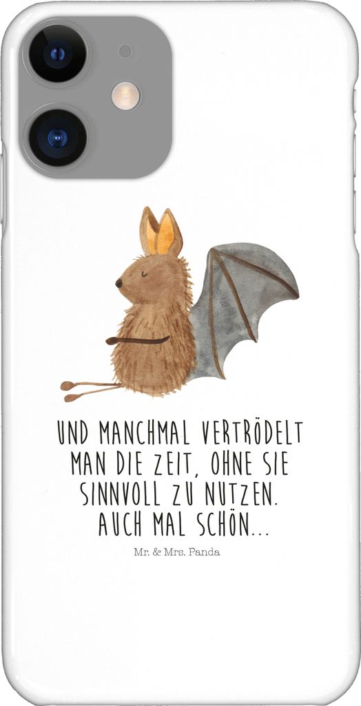 Mr. & Mrs. Panda Iphone 11 Handyhülle Fledermaus Sitzen - Weiß - Geschenk, Motivation, Gute Laune, Handy Schutzhülle, Handycover, Hülle, Entspa...