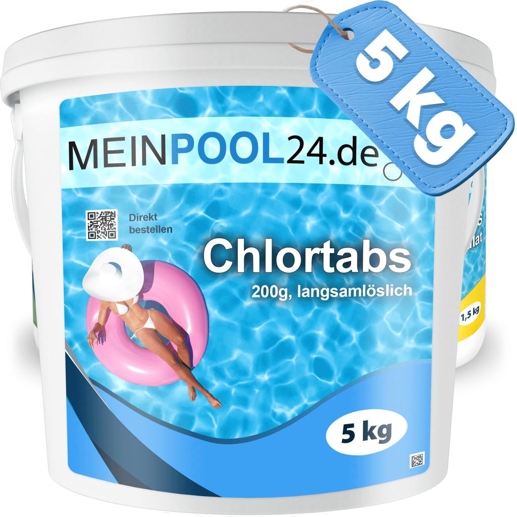 5kg Chlortabs 200g langsam löslich Chlortabletten Chlor Produktbild 