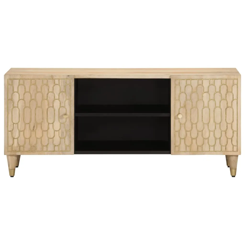 Base TV 105cm Legno di Mango e Ferro | Mobile Massiccio Alta Qualità - 2