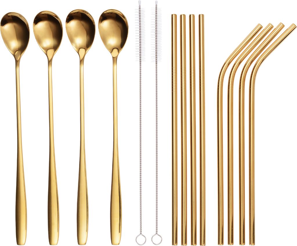 GRÄWE Trinkhalm-Set 14-tlg., Edelstahl, gold Produktbild 1