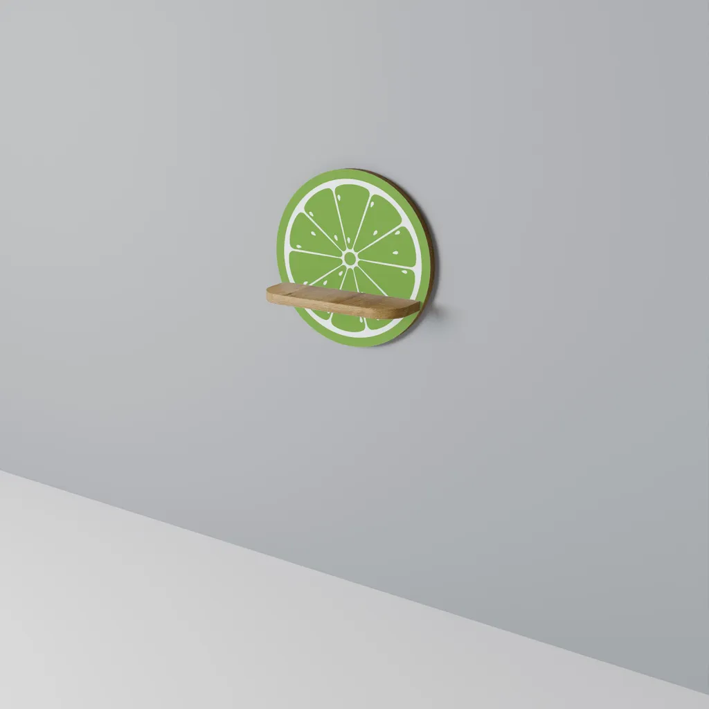 Étagère citron vert finition mate - Support rond multi-niveaux en métal