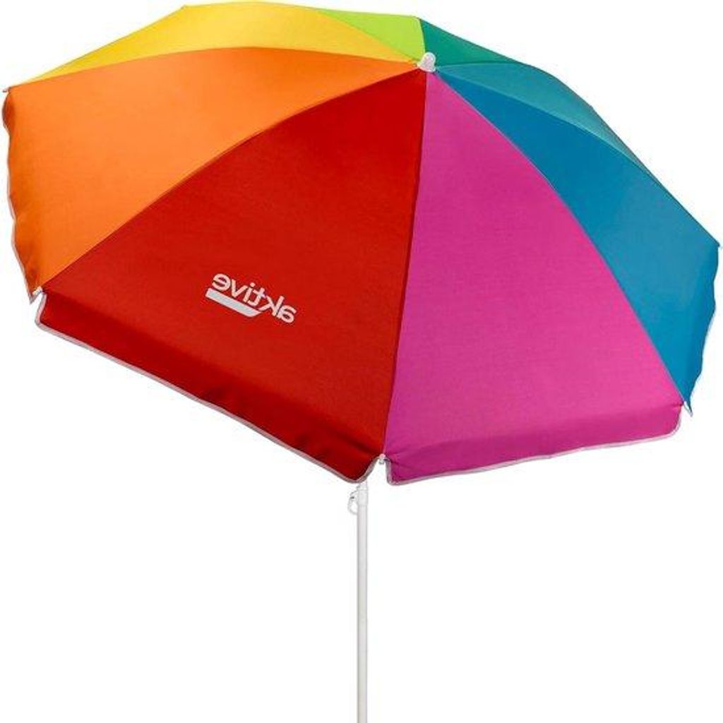 Beachscherm mit UV-Schutzfilter - 180 cm - falbar - Active Beach - Tragetasche - bedruckt - Ø 22-25 mm - farbig - Strandsonnenschirm