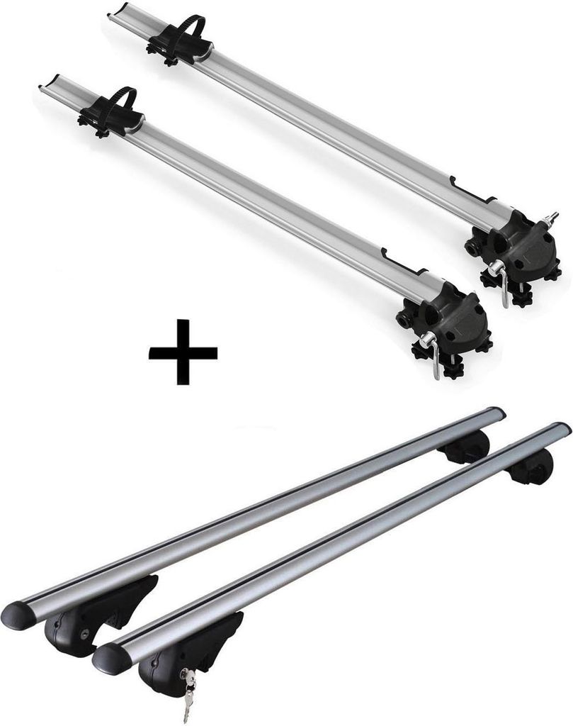 2x Fahrradträger Bike Pro + Dachträger Rio 120 kompatibel mit für Mercedes E-Klasse T-Modell S210 95-02