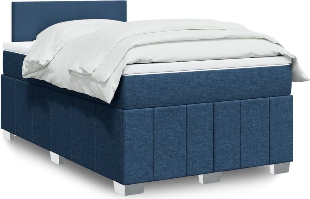 Möbel Boxspringbett mit Matratze Blau 120x200 cm Stoff - Klassische Betten 3289334