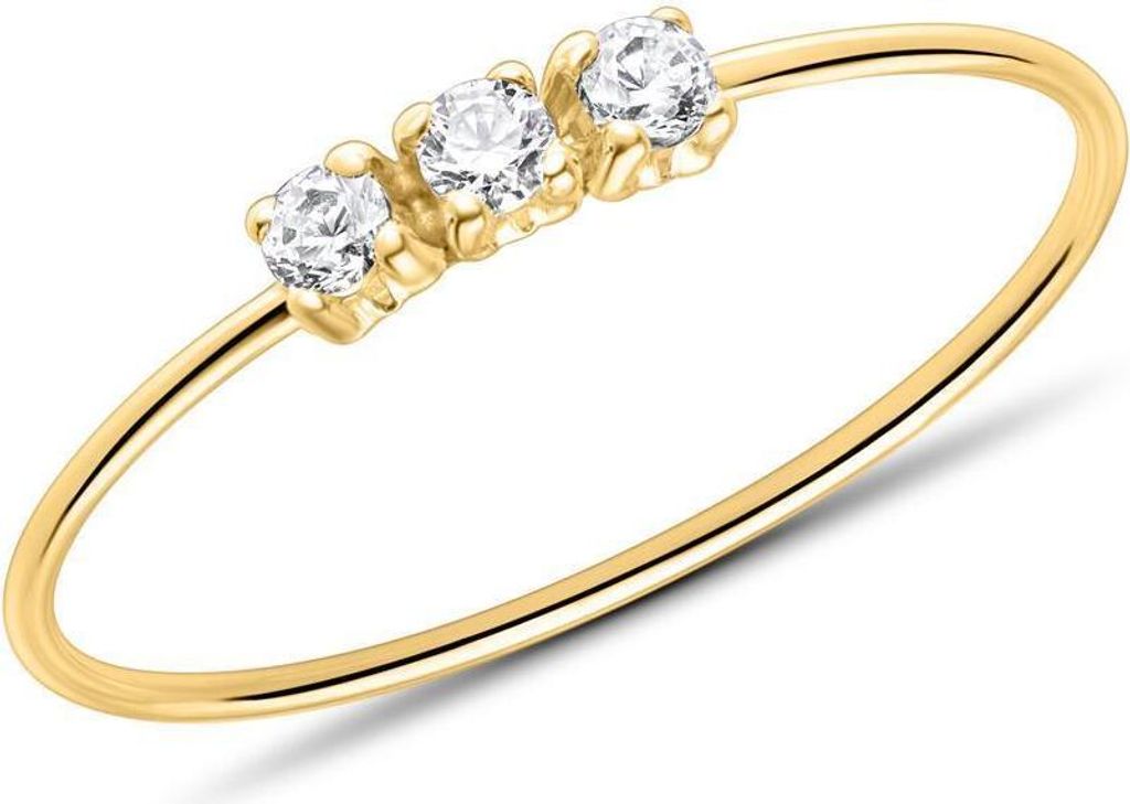 9K Goldring für Damen von Unique mit weißen Zirkonia