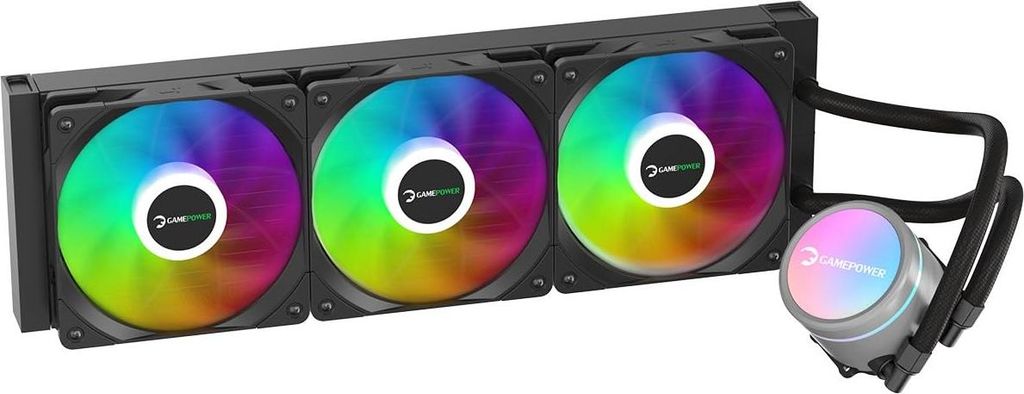 GAMEPOWER Skadi V2 PC Wasserkühlung 360mm aio Flüssigkeitskühler 3x ARGB Hydraulisch PWM Lüfter
