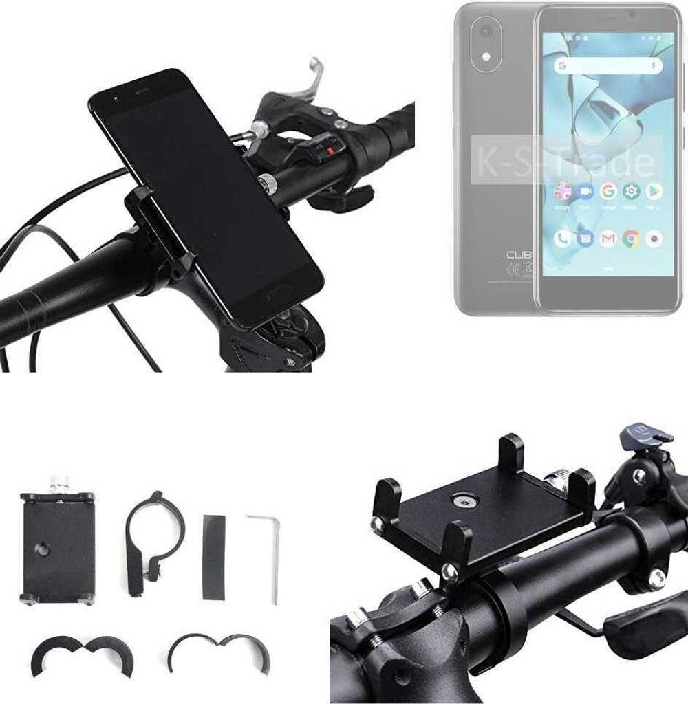 K-S-Trade Handyhalterung für das Fahrrad kompatibel mit Cubot J10 Halter Lenkstange Fahrradhalterung Motorrad Bike Mount Befestigung Smartphone Handy