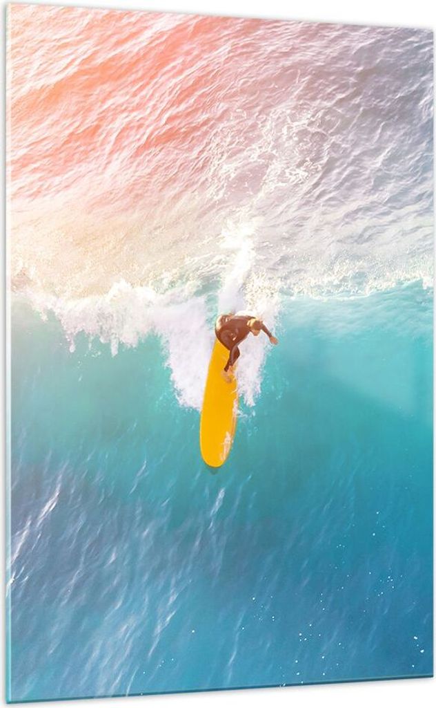 Bilder auf glas - Einteilig - Surfen Welle Licht - 70x100cm Produktbild 