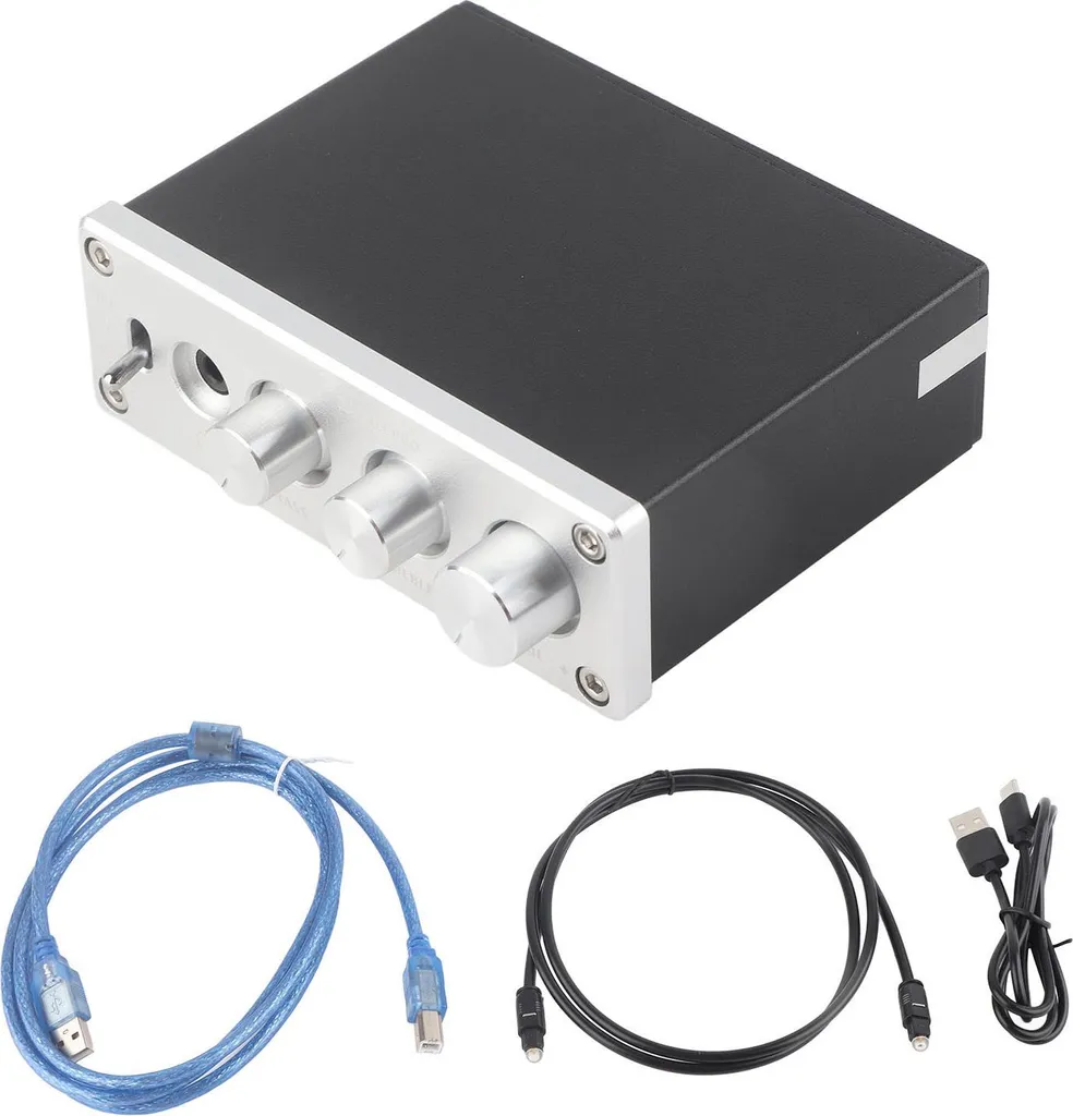 Décodeur AC Pro Hi-Fi DAC Argent avec Ampli Casque et Entrée USB Coaxial