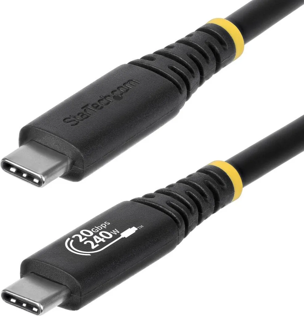 Cordon USB-C de Recharge et Données 2m Startech Noir USB4 Haute Vitesse