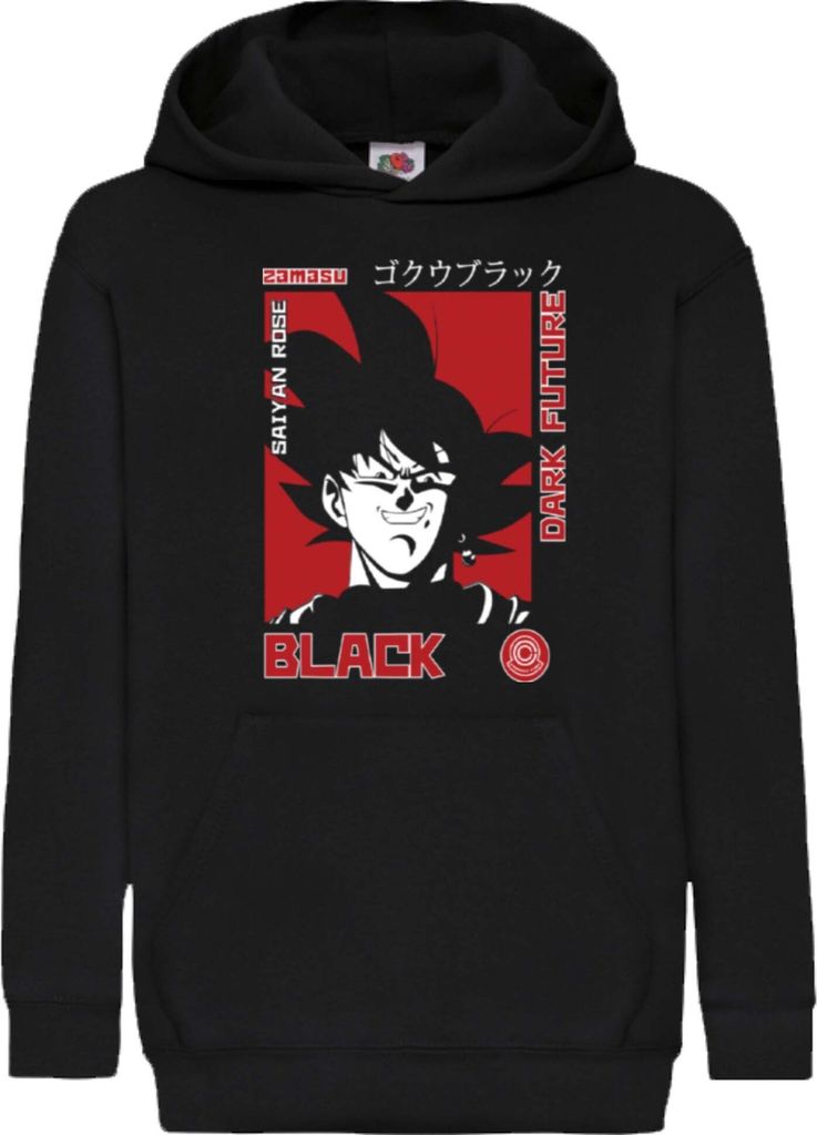 Kinder Kapuzenpullover Dragon Anime Manga Ball Z Zamasu Dark Future, 12-13 Jahr - 152 / Schwarz