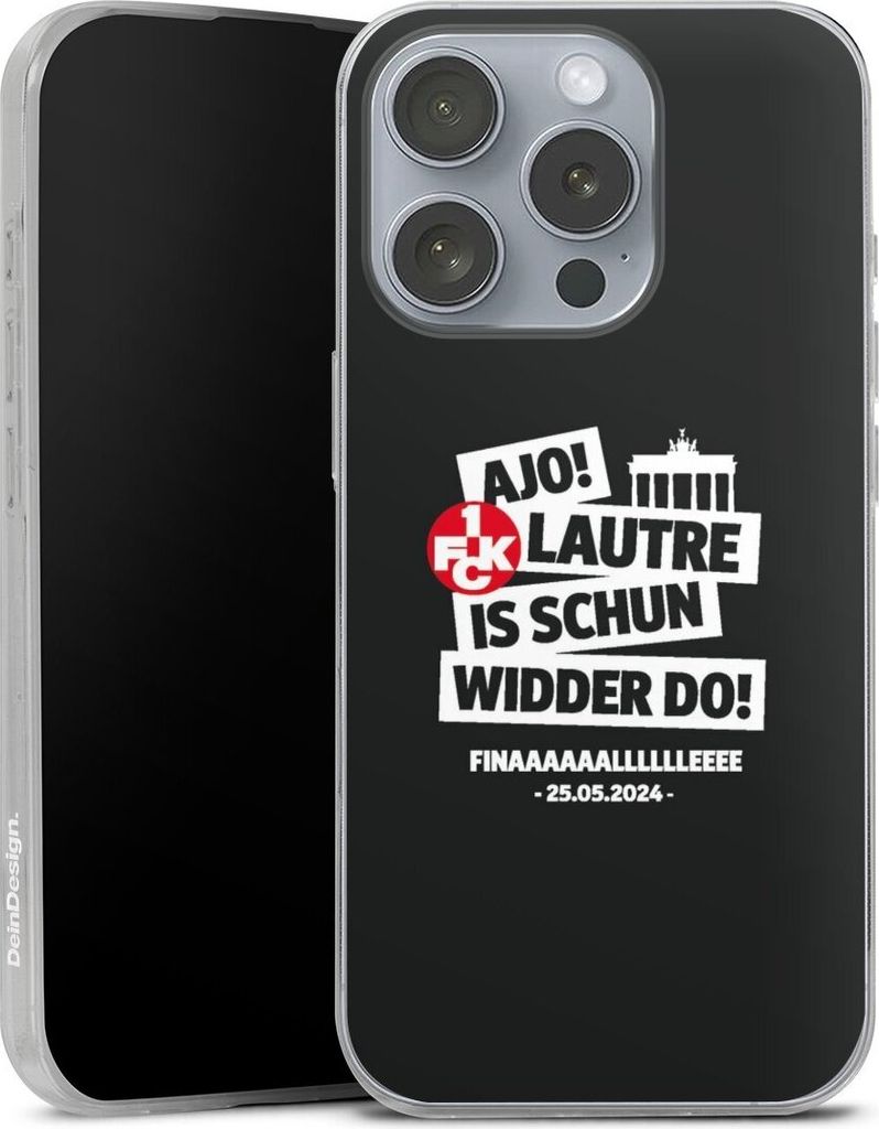 DeinDesign Slim Hülle für Apple iPhone 16 Pro Silikon Case Ultra Dünn Handyhülle 1. FC Kaiserslautern 1. FCK Pokal Finale 2024