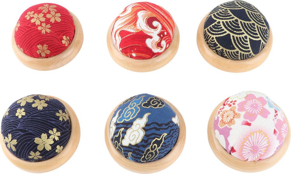 6 Stück Nadelkissen Holzsockel Nadelhalter Sammler Nähzubehör für den Haushalt