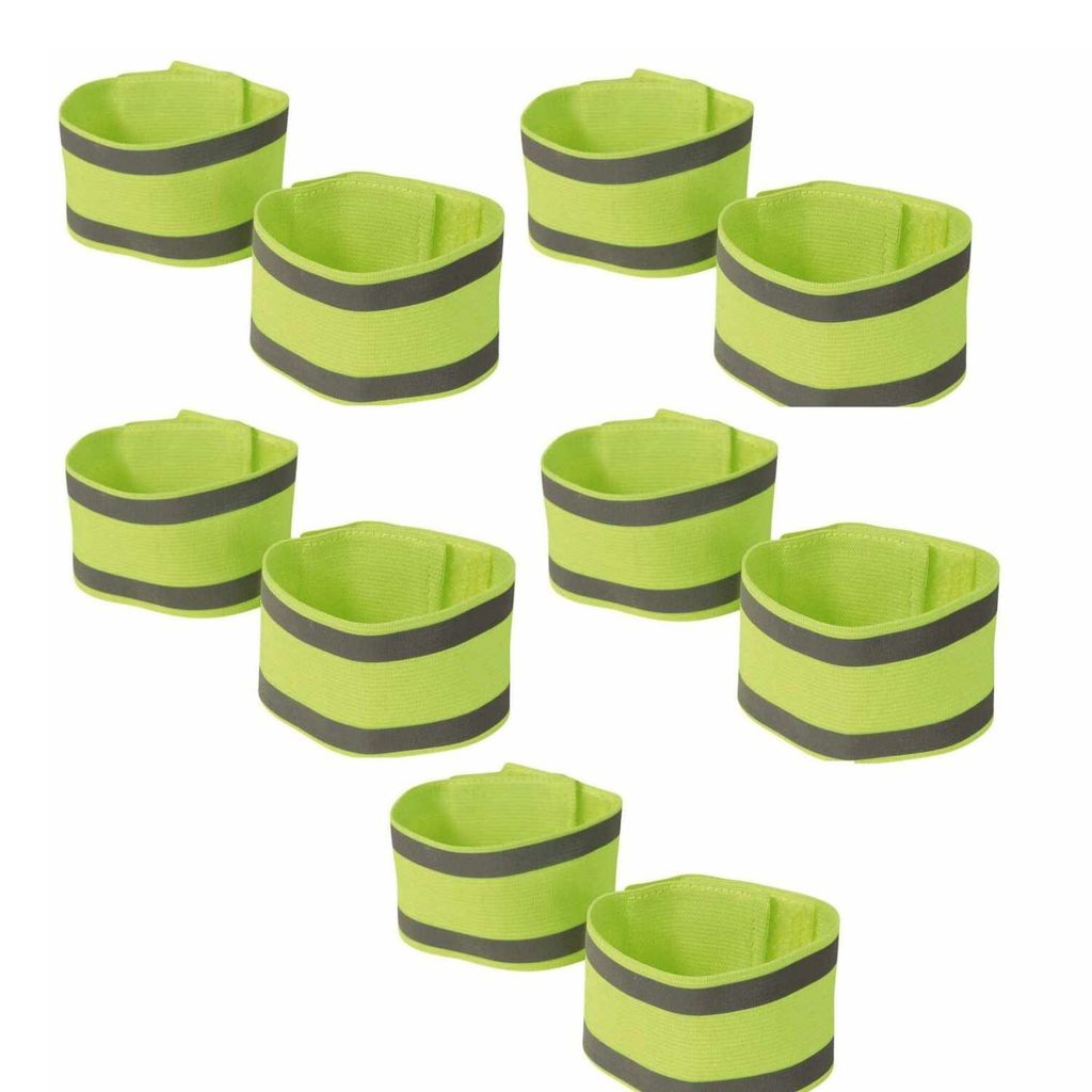 Reflektorbänder 30 cm Set mit 5 Paar = 10 Stück Reflexbänder für Arme, Beine