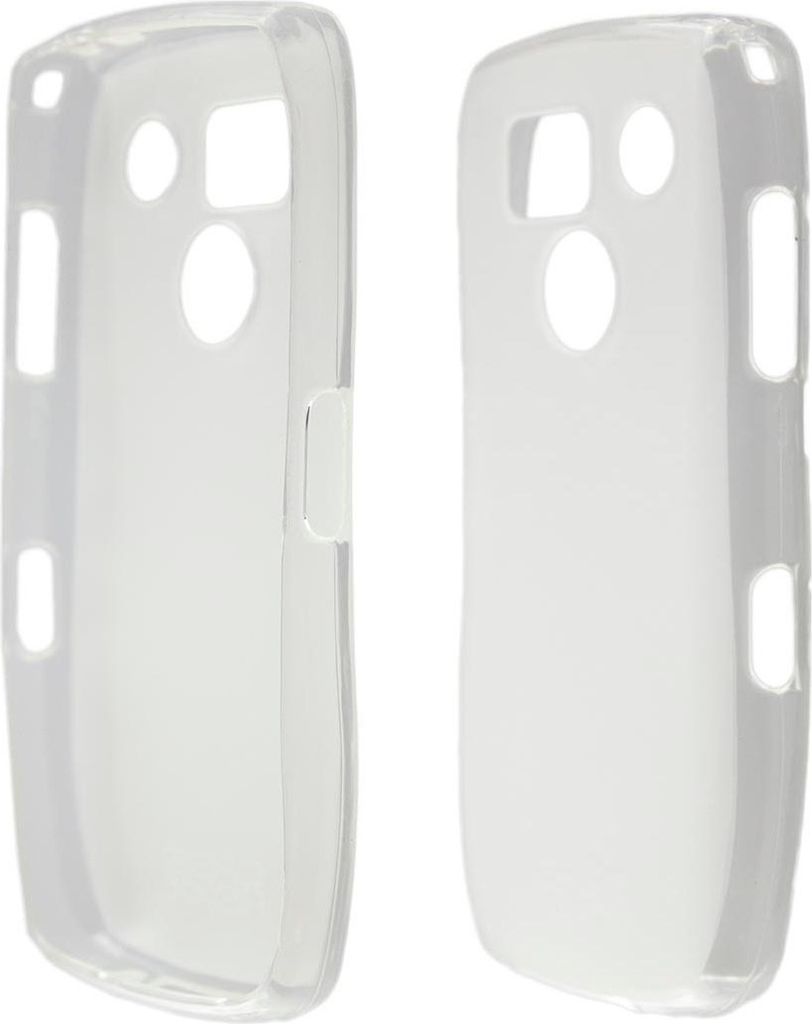 Two transparent phone cases are shown side-by-side against a white background.