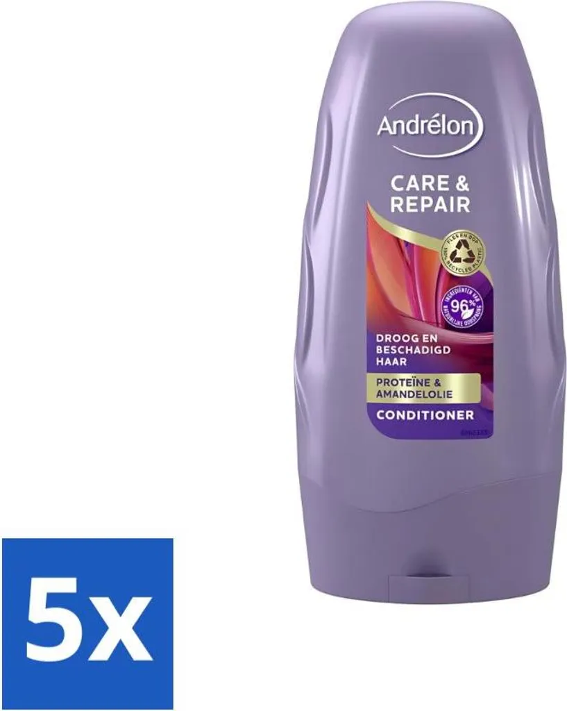 Andrélon Care & Repair Conditioner - Pack 5x250ml per Capelli Secchi