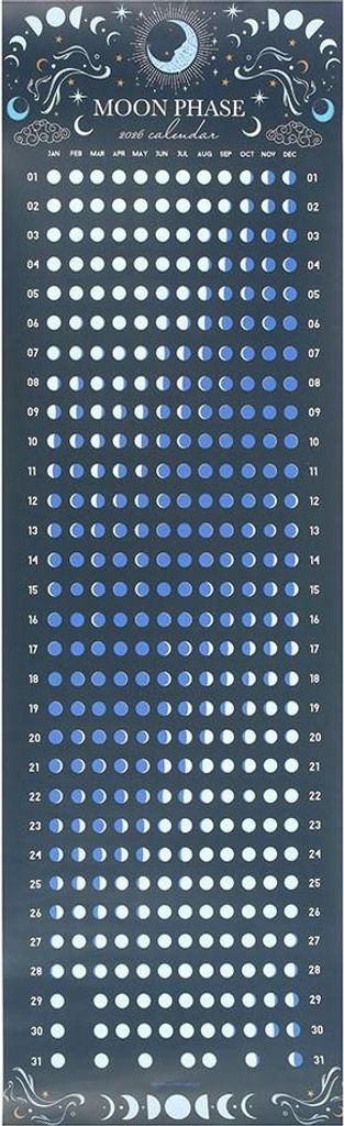 Something Different - "2026" Mondphasen-Wandkalender (12er-Pack) SD10393 (Einheitsgröße) (Blau)