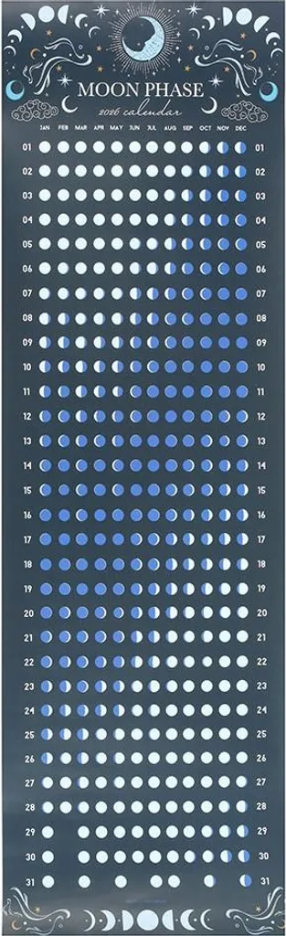 Calendrier Lunaire 2026 Bleu SD10393 Mural - Design Phases de Lune