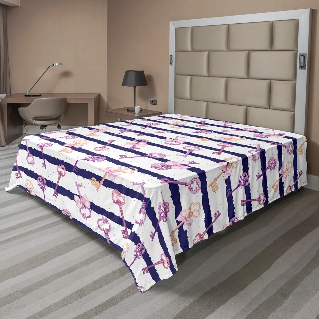 Lenzuolo Sopra ABAKUHAUS Vintage 266x260 - Stile Francese Blu Viola