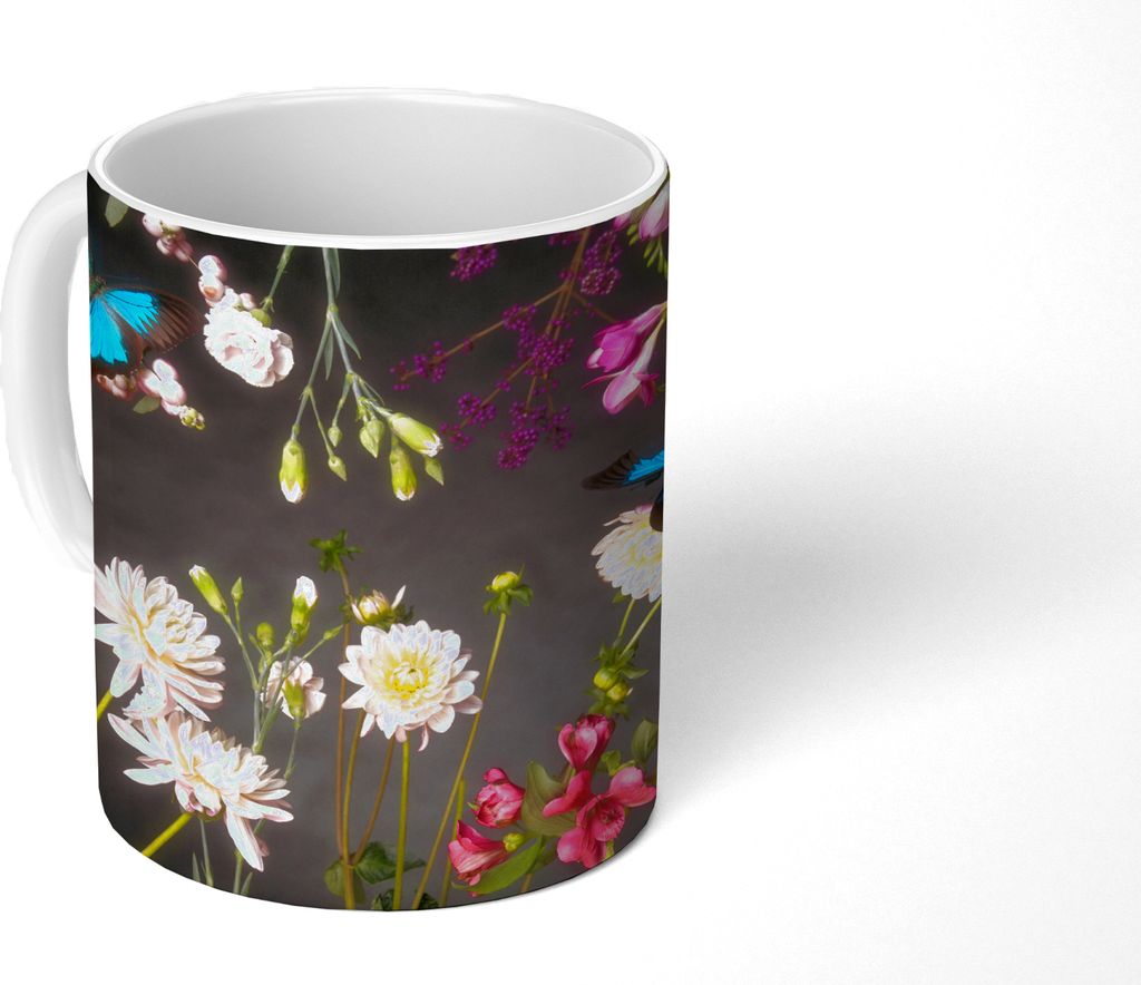 MuchoWow Tasse Kaffeetasse Kaffeebecher 350 ml Stillleben - Farben - Blumen Teetasse - Fototasse - Becher - Keramikbecher - Teebecher - Kaffeetas...