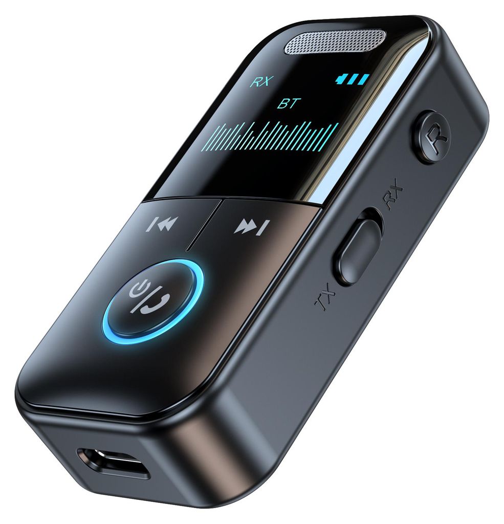 GT69 Kabelloser BT-Audioempfaenger + -sender, 2-in-1-Audioadapter, unterstuetzt TF-Kartenwiedergabe, unterstuetzt 3,5-mm-Audio, HD-Display, Echtzei...