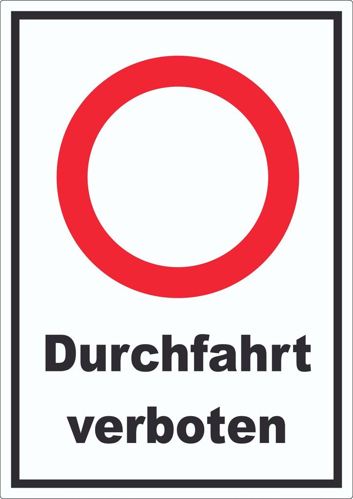 Durchfahrt verboten Aufkleber A1 (594x841mm)